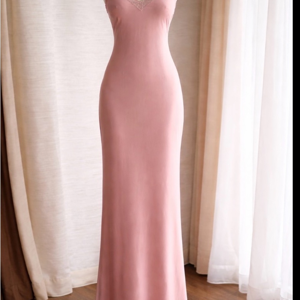 La Perla soft rose colored floor length nightgown.